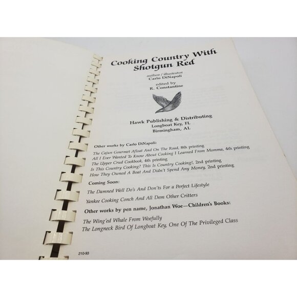 Cooking Country With Shotgun Red Cookbook Spiral-Bound First Edition 1993 READ - Picture 2 of 11